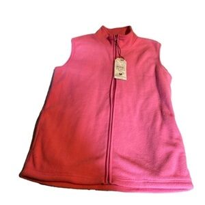 NEW WOMEN'S PINE TRAILS PINK FLEECE VEST SIZE Medium COMFORT Sweater Zip Up